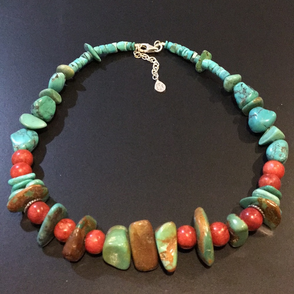 Barse Turquoise/Coral Necklace